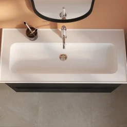 Plan Simple Vasque|GoodHome Plan vasque simple blanc en céramique l.100 cm, Endell