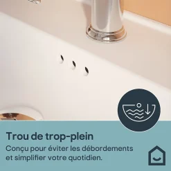 Plan Simple Vasque|GoodHome Plan vasque simple blanc en céramique l.100 cm, Endell