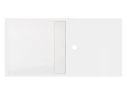 Plan Simple Vasque|Vente-unique Plan vasque suspendu en solid surface avec niche - Blanc - L80 x l40 x H20 cm - GOYOKO