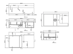 Plan Simple Vasque|Vente-unique Plan vasque suspendu en solid surface avec niche - Blanc - L80 x l40 x H20 cm - GOYOKO