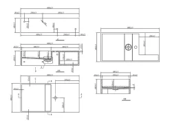 Plan Simple Vasque|Vente-unique Plan vasque suspendu en solid surface avec niche - Blanc - L80 x l40 x H20 cm - GOYOKO