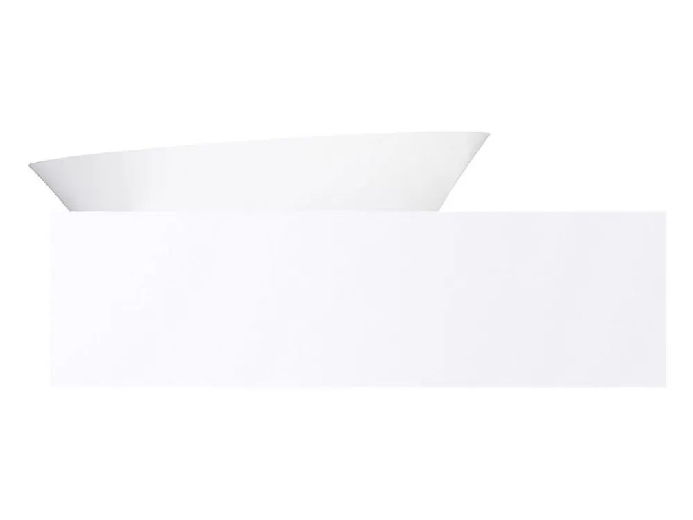 Vente-unique Plan vasque suspendu en solid surface avec porte serviettes - Blanc - L100 x l54 x H20 cm - YUMIKO