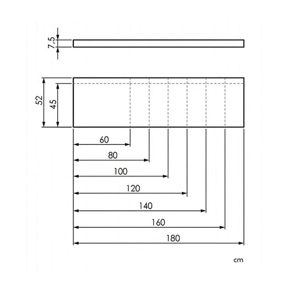 Sanycces Plan vasque suspendu ZERO pour salle de bain design chêne 45 x 60 cm