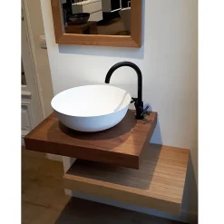Plan De Travail Salle De Bains|Sanycces Plan vasque suspendu ZERO pour salle de bain design chêne 45 x 100 cm