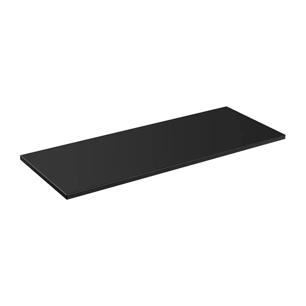 Plan Double Vasque|Meublorama Plan vasque VANTA 140 cm noir Plateau grande largeur pour meuble sous vasque
