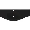 Plan Simple Vasque| Plan vasque verre noir mat version centre l.138 cm, Vague
