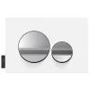 Wc Suspendu|Jacob Delafon Plaque de commande , double touches rondes Chrome brillant/Blanc mat