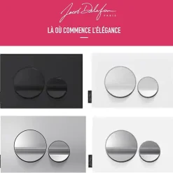 Wc Suspendu|Jacob Delafon Plaque de commande , double touches rondes Chrome brillant/Blanc mat