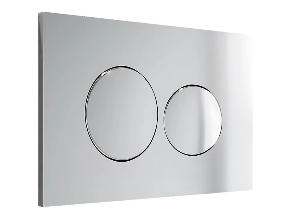 Vente-unique Plaque de commande pour WC avec double touche - Chrome - OPULUS