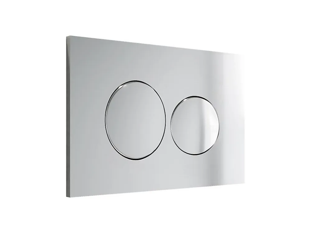 Vente-unique Plaque de commande pour WC avec double touche - Chrome - OPULUS