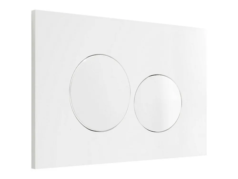 Vente-unique Plaque de commande pour WC avec double touche - Blanche - OPULUS