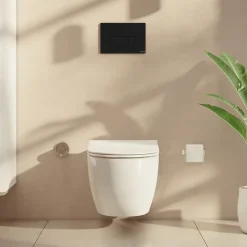 Wc Suspendu|Vitra Plaque de commande Root Round Noir mat