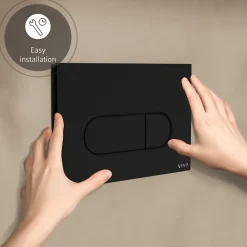 Wc Suspendu|Vitra Plaque de commande Root Round Noir mat