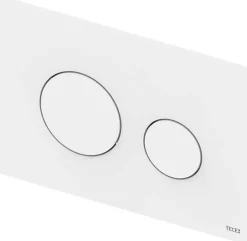 Tece Plaque de déclenchement WC loop double touche - Plaque de déclenchement WC blanche - Plastique