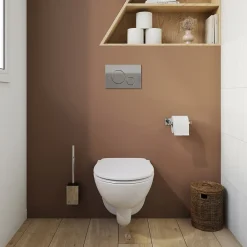 GoodHome Plaque de déclenchement WC double touche chromée