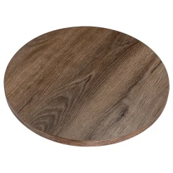 Plan De Travail Buanderie|KOLM Plateau laminé chêne chocolat rond, diamètre 50 cm, pour bureau, table, table basse