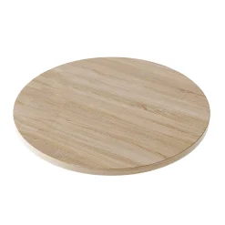 Plan De Travail Buanderie|KOLM Plateau laminé chêne sonoma rond, diamètre 90 cm, pour bureau, table, table basse