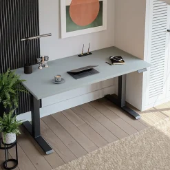 KOLM Plateau laminé gris 138 x 68 cm pour bureau, table, table basse