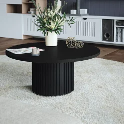 Plan De Travail Buanderie|KOLM Plateau laminé noir rond, diamètre 50 cm, pour bureau, table, table basse