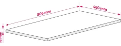 3xE Living Plateau pour armoire de salle de bain, couleur: Cachemire, dimensions: 80 x 45 x 1,6 cm