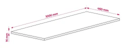 3xE Living Plateau pour armoire de salle de bain, couleur: Cachemire, dimensions: 100 x 45 x 1,6 cm