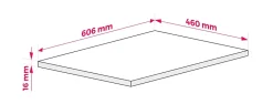 3xE Living Plateau pour armoire de salle de bain, couleur: Chêne Foncé, dimensions: 60 x 45 x 1,6 cm