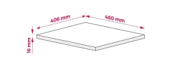 3xE Living Plateau pour armoire de salle de bain, couleur: Chêne Foncé, dimensions: 40 x 45 x 1,6 cm