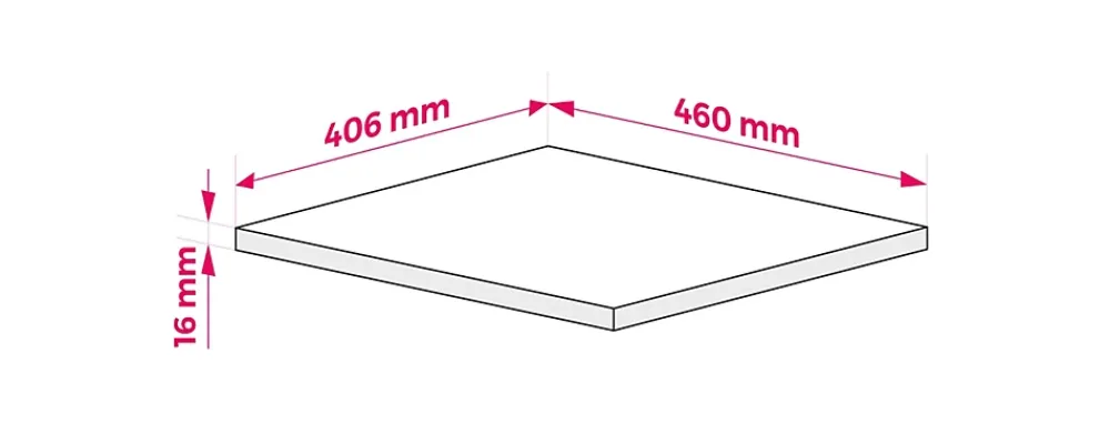 3xE Living Plateau pour armoire de salle de bain, couleur: Chêne Foncé, dimensions: 40 x 45 x 1,6 cm