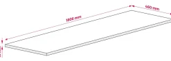 Plan De Travail Salle De Bains|3xE Living Plateau pour armoire de salle de bain, couleur: Chêne Foncé, dimensions: 180 x 45 x 1,6 cm
