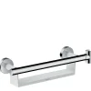 Hansgrohe Poignée d'appui avec tablette et support de douchette, blanc et chrome, Comfort Unica