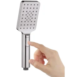 Kibath Poignée de douche 3 positions Maneral BER carrée finition chrome poli en ABS