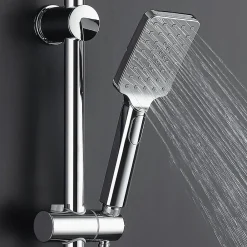 Kibath Poignée de douche 3 positions Maneral BER carrée finition chrome poli en ABS