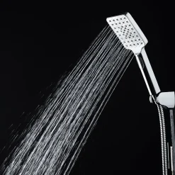 Kibath Poignée de douche 3 positions Maneral BER carrée finition chrome poli en ABS