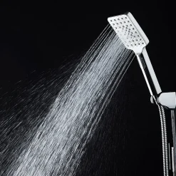 Kibath Poignée de douche 3 positions Maneral BER carrée finition chrome poli en ABS