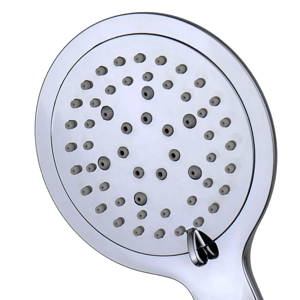 Kibath Poignée de douche manuelle 5 positions DUR ronde finition chrome brillant en ABS