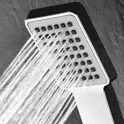 Kibath Poignée de douche manuelle 1 position carrée finition chrome poli en ABS