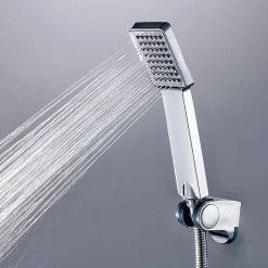 Kibath Poignée de douche manuelle 1 position carrée finition chrome poli en ABS
