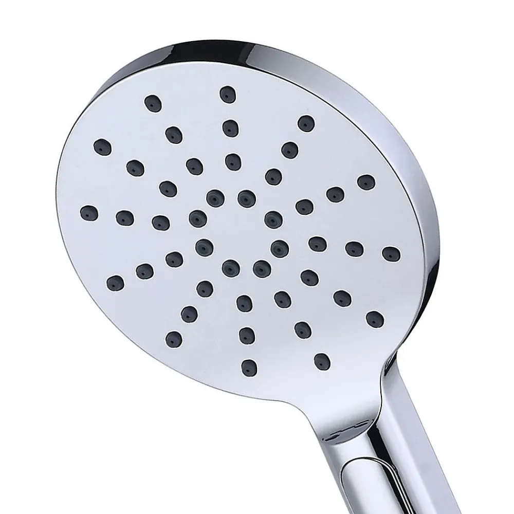 Kibath Poignée de douche ronde 3 positions NIRIA en finition chrome brillant en ABS
