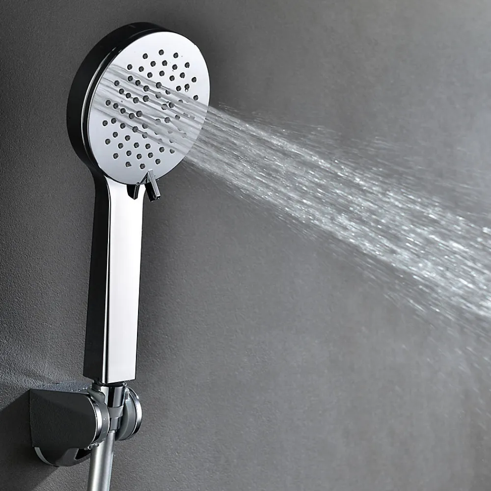 Kibath Poignée de douche ronde 3 positions NIRIA en finition chrome brillant en ABS
