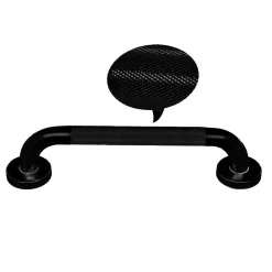 Kibath Poignée de sécurité antidérapante de 40 cm avec finition NOIRE mate en acier inoxydable