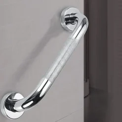 Kibath Poignée de sécurité antidérapante de 40 cm avec finition chromée polie en acier inoxydable