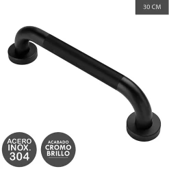 Barre D'Appui|Kibath Poignée de sécurité antidérapante de 30 cm avec finition NOIRE mate en acier inoxydable