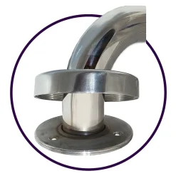 Barre D'Appui|Kibath Poignée de sécurité antidérapante en forme de Z de 43 cm en acier inoxydable avec finition chromée polie
