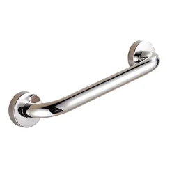 Kibath Poignée de sécurité lisse de 25 cm, finition chromée polie, en acier inoxydable