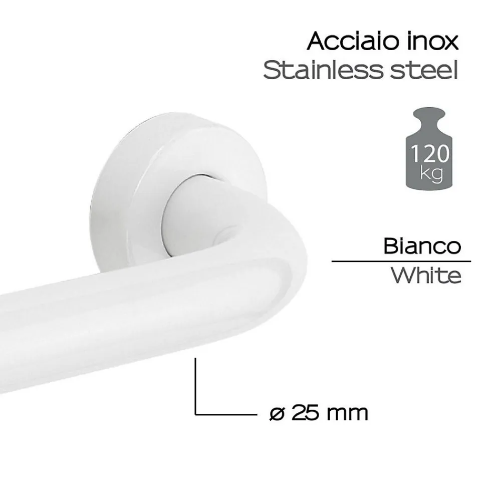 Barre D'Appui|Kiamami Valentina Poignée De Soutien Pour Handicapés 45Cm Acier Blanc Par