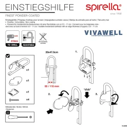 Spirella Poignée d'entrée pour le bain Acier Inox Blanc