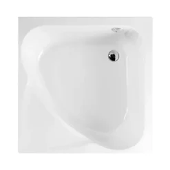 Baignoire D'Angle|Polysan 90x90 cm Carmen baignoire d'angle gain de place 95 L en acrylique, sans pieds, orientation droite, blanc (29611)
