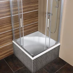 Baignoire D'Angle|Polysan 90x90 cm Carmen baignoire d'angle gain de place 95 L en acrylique, sans pieds, orientation droite, blanc (29611)