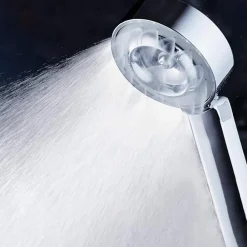 Deko Pomme de douche double face Douche Head économie d'eau ronde ABS Chrome Booster Douche haute pression Handheld douche à main