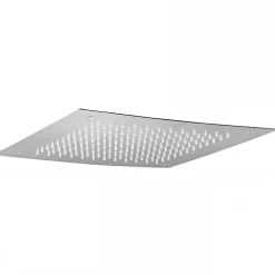Sanindusa Pomme de douche haute à encastrer carrée inox 38x38cm sorties d'eau en silicone anti-calcaire Square chromé